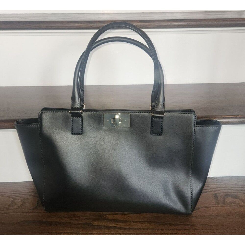 NEW Kate Spade New York Womens Kelsey Orchard Valley Leather Tote Bag Black - Picture 5 of 13